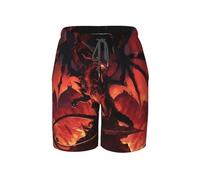 Maillot de bain pour garçon Dragon Burning Lava Cool Rouge foncé Séchage rapide Short de bain Planche de bain Plage Maillot de bain