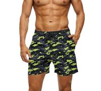 Maillot de bain pour homme à séchage rapide, mode short de plage avec poche et cordon de serrage, culottes de piscine grande taille casual sport maillots de bain pour mer vacances et surf, vert, XXL
