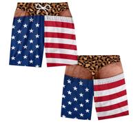 Maillot de bain pour homme avec imprimé patriotique amusant avec cordon de | Short de plage pour extérieur, enterrement de vie de jeune fille, short de bain amusant avec drapeau Ugly USA, tenue crémeuse