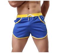 Maillot de bain pour homme - Slip de plage taille basse - Séchage rapide - Surf - Été - Avec cordon de serrage réglable - Court - Élastique - Push Up - Plage Boxer de mer, bleu, XXL