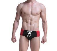 Maillot de bain pour homme - Slip serré - Court - Sexy - Short de bain pour homme - String - Coupe ajustée - Stretch - Short de bain pour homme - Été classique - Confortable - Amusant - Noir - L