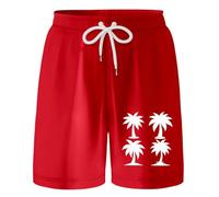 Maillot De Bain Short Enfant Garcon Taille Elastique a la Mode Short De Bain Ado Garcon Natation Piscine Sport Competition Entrainement Plage Océan Fleurie Imprimé (Rouge, 6-7 Ans)