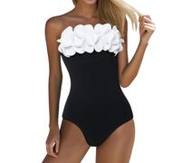 Maillot de Bain Short Femme 1 Pieces,Maillot de Bain 1 Piece Maillot de Bain Push Up Maillots de Bain pour Femme Maillot Bain Femme Gainant Maillot Une Piece sans Bretelle Maillot Marque de Bronzage