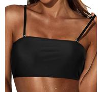 Maillot de Bain Short Femme 2 Pieces, Haut de Maillot de Bain Femme Grande Taille Maillot de Bain Push Up Bandeau Maillot de Bain Gainant Femme Maillot Taille Haute Femme Ensemble pour Le Bain