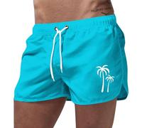 Maillot De Bain Short Homme 2 en 1 avec Boxer Doublé avec Cordon De Serrage Réglable Short De Bain Imperméable pour Vacances sur La Plage Sport Surf Court De Sport Plage Respirant Bleu Ciel