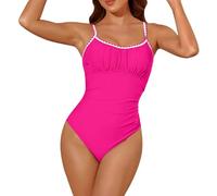 Maillot De Bain Shorty Tankini Maillot De Bain Femme Sculptant Maillots Haut Maternité Push Up Retro Robe Paillettes Grande Taille Ventre Plat Ultra Gainant Monokini Combinaison Sport Une Pièce 2XL