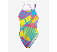 Maillot de bain Speedo Allover Vback jaune bleu rose femme - 30