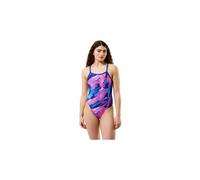 Maillot de bain speedo club training printed turnback bleu rose femme