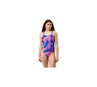 Maillot de bain speedo club training printed turnback bleu rose femme