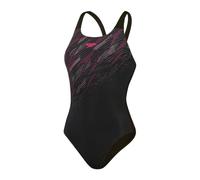 Speedo Hyperboom Placement Muscleback Swimsuit 32" Black/Pink 32" Black/Pink