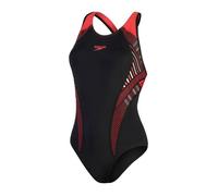 Maillot de bain - Speedo - Placement Laneback - Femme - Couleur Noir/Rouge/Gris - Ajusté 38
