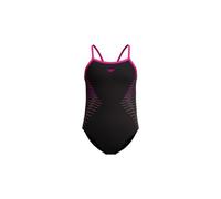 Maillot de bain speedo plastisol placement noir rose fille