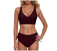 Maillot De Bain String Taille Haute Plat Sculptant Maternité Push 3 Transbronzant Brésilien Incontinence XXL Festonné Fleuri Décolleté Non Cou Pale Ficelle Dessus Georgina Voilées