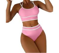 Maillot de bain taille haute à encolure dégagée | Maillot de bain à col rond et bretelles réglables pour le surf, les bains de soleil, la natation, la plage, les vacances