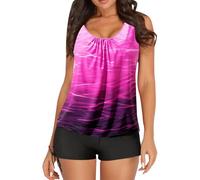 Maillot de Bain Tanga Taille Haute Tankini Grande Women's Spring/Summer Solid Color Camisole Split Sleeveless Bikini Set with Breast Topper Shorty de Bain Menstruel Maillots Fille (Red,S)