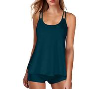 Maillot de bain tankini 2 pièces modeste gainant pour femme - Haut tankini avec short sportif, ag, XXL