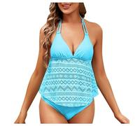 Maillot De Bain Tankini 2 Pièces pour Femme Tankini Imprimé À Double Épaule Sexy Maillot Bain Coupe Flatteuse Idéal pour Les Escapades D’Été Et Les Activités Aquatiques