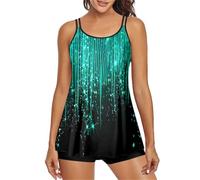 Maillot De Bain Tankini Femme 2 Pieces Push Up Ensemble Tankini Top avec Cordon Latéral Uni Et Slip Design Confortable Parfait pour Les Escapades D’Été Et Les Plaisirs Aquatiques