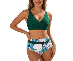 Maillot De Bain Tankini Femme Ronde Piece Tankini Allaitement Asymétrique Balconnet 90f Couvert 105d Debardeur en Émeraude Mariée Hipster Lagon Obese Aquaforme Moins Bas Miss