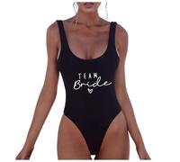 Maillot de Bain Team Bride pour Femme Maillot de Bain Bride Bikini Bride to be Push up Beach Swimming One Piece Swimsuit Sexy Self Bra
