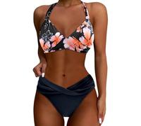 Maillot de Bain Triangle Femme 2 Pieces Bikini Femme 2 Pieces Maillot de Bain Maxi Push Up Rembourré Culotte Taille Haute Maillot Bain Maillot de Bain Femme Retro Bikini Transbronzant