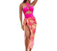 Maillot de Bain Trois pièces féminin avec Liens Ajustables et décolleté élégant pour Une (S)