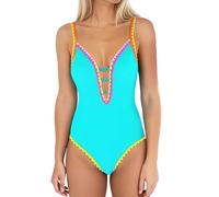 Maillot de Bain Une pièce à Franges et Bretelles réglables Tenue de Performance chorégraphique pour équipe Ensemble Bikini Danse en Tissu Stretch