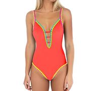 Maillot de Bain Une pièce à Franges et Bretelles réglables Tenue de Performance chorégraphique pour équipe Ensemble Bikini Danse en Tissu Stretch