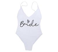 Maillot de bain une pièce avec lettres imprimées pour enterrement de vie de jeune fille, maillot de bain pour femme, maillot de bain pour femme, plage, vacances, essentiels, blanc, S