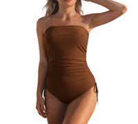 Maillot De Bain Une Piece Blanc Bikini Défaut Bustier 90e Balconnet Luxe Beachwear 105d Thermique Bermuda Plus Intégrée Corset Volant Combi Élégant Féminin Cerise Ouvert