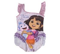 Maillot de Bain Une pièce Dora la Exploradora pour Filles - Maillot de Bain Bisounours pour la Plage, la Piscine et la Natation. Séchage Rapide. Bretelles réglables.