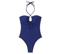 Maillot de Bain Une pièce élégant et Confortable pour Femmes idéal Vos activités Nautiques Plage Piscine été (Dark Blue, L) #138