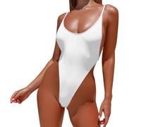 Maillot de Bain Une Pièce Femme Bretelles Spaghetti Réglables Dos Nu Monokini Ventre Plat Swimwear Push Up Swimsuit Sexy Amincissant Bikini Vintage Tankini