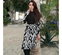 Maillot de bain une pièce femme Burkini, patchwork et impression aléatoire, sans armatures, sous droits d'auteur, avec pantalon et couvre-chef imprimé, vêtements d'été arabes L,M,S,XLBlocs de couleur,