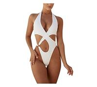 Maillot De Bain Une Pièce Femme Col Licou Body Monokini String Wetlook Décolleté Transparent Micro Bikini Transparent Dessous Sexy Coquine Hot Cut Out Swimsuit