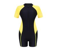 Maillot de Bain Une pièce for Femme, Manches Courtes, idéal for Le Surf, la Plage ou la Natation(XL)