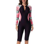 Maillot De Bain Une PièCe Gainant,Maillot De Bain De Surf à Fermeture éClair IntéGréE pour Femme Nouveau ModèLe Printemps Et éTé