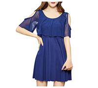 Maillot de Bain Une Piece Maillot Transbronzant Lady Women Spring Suit Plus Size Beach Bikini Set de Bain Robe Femme Grande Taille Maillots Short (Navy,XL)