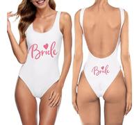 Maillot de Bain Une pièce mariée de Demoiselle d'honneur pour Femmes,Maillot de Bain Bikini pour l'enterrement de Vie de Jeune Fille, de la mariée 34