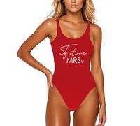 Maillot de Bain Une Pièce Mariée pour Femme Sexy Bikini Bride d'Été avec Lettre Imprimée, sans Manches Dos Nu Body de Plage, Idéal pour Enterrement de Vie de Jeune Fille et Lune de Miel
