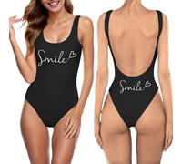 Maillot de Bain Une Pièce Mariée pour Femme, Sexy Bikini Bride d'été Mode Lettre Imprimé sans Manches Dos Nu Body de Plage et Piscine pour Enterrement de Vie de Jeune Fille et Lune de Miel