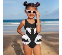 Maillot de bain une pièce minimaliste mode vacances plage pour jeune fille. Maillot de bain pour enfants. Maillot de bain pour jeune fille 6Y,7Y,4Y,5YAnimal,Cartoon,Plantes,Flamant,BaroqueÉtoffe