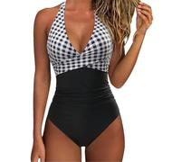 Maillot De Bain Une Pièce pour Femme Gainant Sexy Push Up Contrôle Ventre Plat Réglable Swimsuit Taille Grande Couleur Pure Maillot De Bain Athlétique