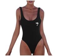 Maillot De Bain Une PièCe pour Femme- Maillot De Bain Femme 1 Pieces-Maillots De Bain Imprimé Col U Gainant Ventre Plat Monokinis Push Up Swimwear Casual pour Plage Et Natation Beachwear