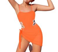 Maillot de Bain Une pièce pour Filles avec Jupe Cache-Maillot de Bain de Couleur Unie à séchage Rapide pour Fille Bretelles réglables #318