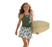 Maillot de Bain Une pièce pour Filles avec Jupe Plage imprimée Tropicale, Les 7 à 16 Ans. Gilet Natation Enfant De Bain Fille 3 Ans Maillots BéBé GarçOn Piscine 2 511