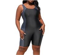 Maillot de Bain Une Pièce Shorty Femme Grande Taille Boyleg Athletic Training Maillots de Bain Maillot de Bain,Plage Anti-UV Quick Drying Natation Surfing Combinaison Maillots de Bain Pas Cher