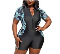 Maillot de Bain Une Pièce Shorty Femme Grande Taille Boyleg Athletic Training Maillots de Bain Maillot de Bain,Plage Anti-UV Quick Drying Natation Surfing Combinaison Maillots de Bain Pas Cher
