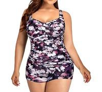 Maillot de bain une pièce taille haute pour femme, taille haute, dos ouvert, push-up, maillot de bain ventre plat menstruel 2025, bleu foncé, 3XL