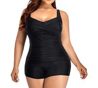 Maillot de bain une pièce taille haute pour femme, taille haute, dos ouvert, push-up, maillot de bain ventre plat menstruel 2025, Noir , 5XL